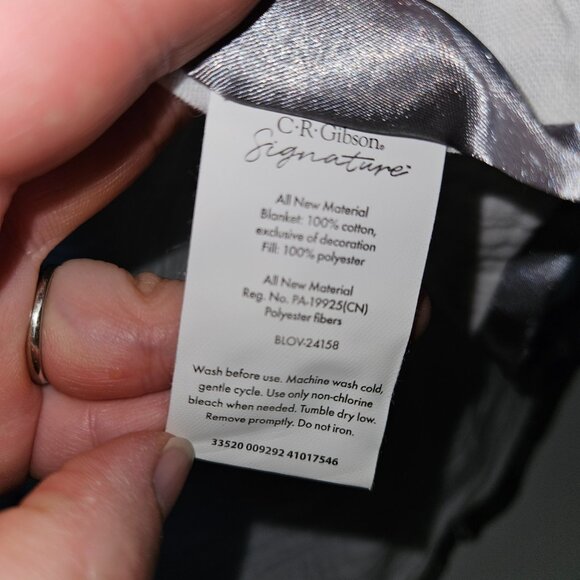 CR Gibson Little Blessing White Sheep Lamb Muslin Lovey Silver Satin Trim - Picture 7 of 7